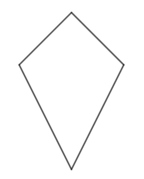 Fünfeckige geometrische Form in Rautenform